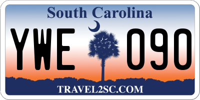 SC license plate YWE090