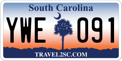 SC license plate YWE091