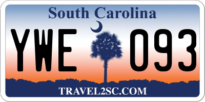 SC license plate YWE093