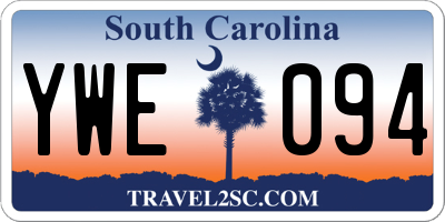 SC license plate YWE094
