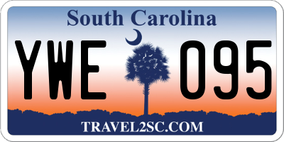 SC license plate YWE095