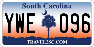 SC license plate YWE096