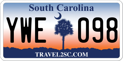 SC license plate YWE098