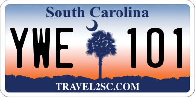 SC license plate YWE101