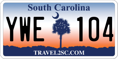 SC license plate YWE104