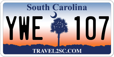 SC license plate YWE107
