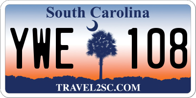 SC license plate YWE108