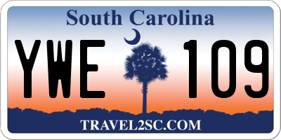 SC license plate YWE109