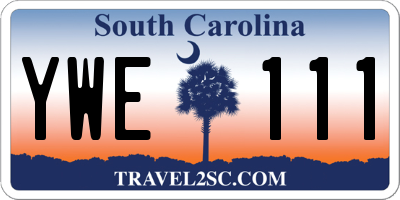 SC license plate YWE111