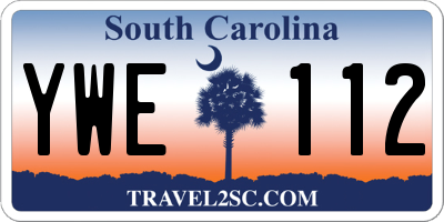 SC license plate YWE112