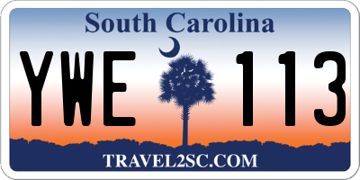 SC license plate YWE113
