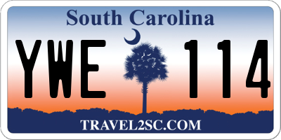 SC license plate YWE114