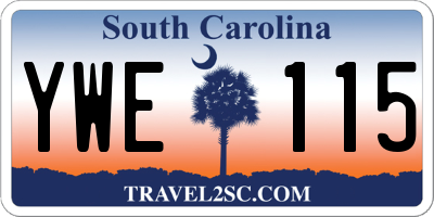 SC license plate YWE115