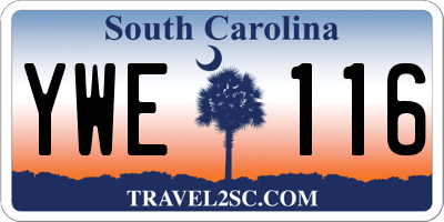 SC license plate YWE116