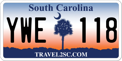 SC license plate YWE118