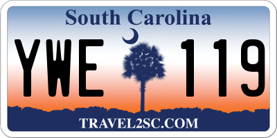 SC license plate YWE119
