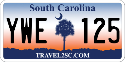 SC license plate YWE125
