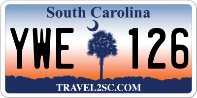 SC license plate YWE126