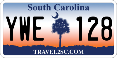 SC license plate YWE128