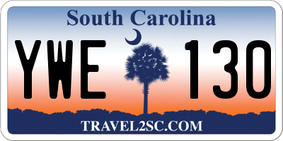 SC license plate YWE130