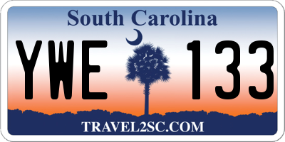 SC license plate YWE133
