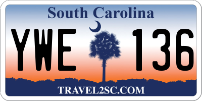 SC license plate YWE136