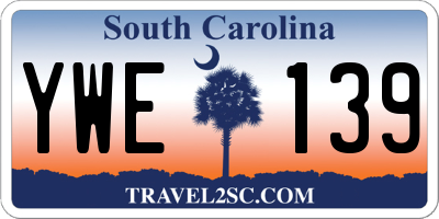 SC license plate YWE139