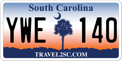 SC license plate YWE140