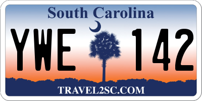 SC license plate YWE142