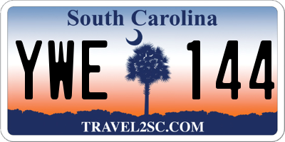 SC license plate YWE144