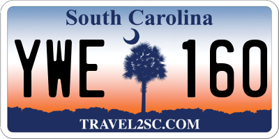 SC license plate YWE160