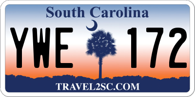 SC license plate YWE172