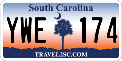SC license plate YWE174