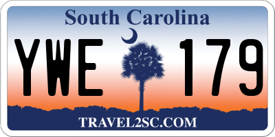 SC license plate YWE179
