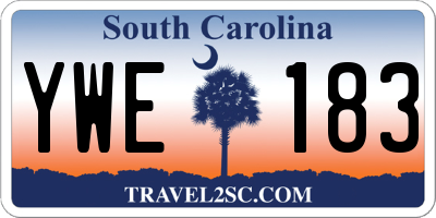 SC license plate YWE183