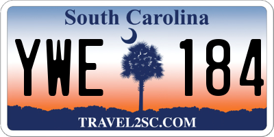 SC license plate YWE184