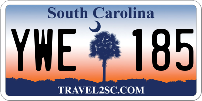 SC license plate YWE185