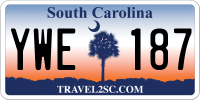 SC license plate YWE187