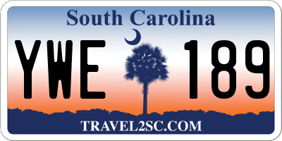 SC license plate YWE189