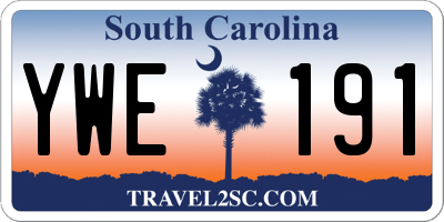 SC license plate YWE191