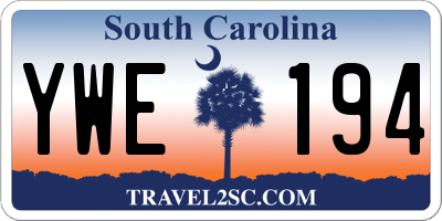 SC license plate YWE194