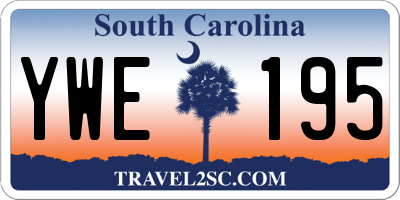 SC license plate YWE195