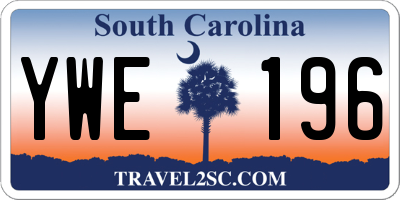 SC license plate YWE196