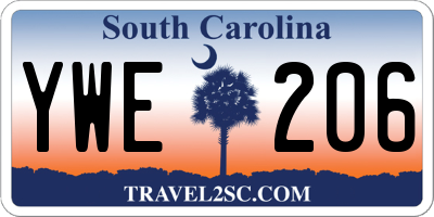 SC license plate YWE206