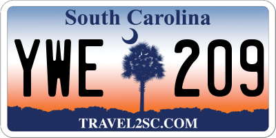 SC license plate YWE209