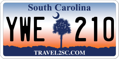 SC license plate YWE210