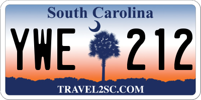 SC license plate YWE212