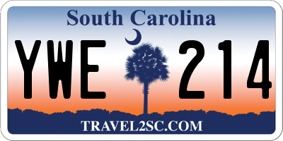 SC license plate YWE214