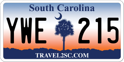 SC license plate YWE215