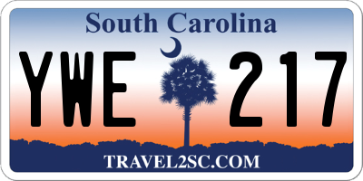 SC license plate YWE217